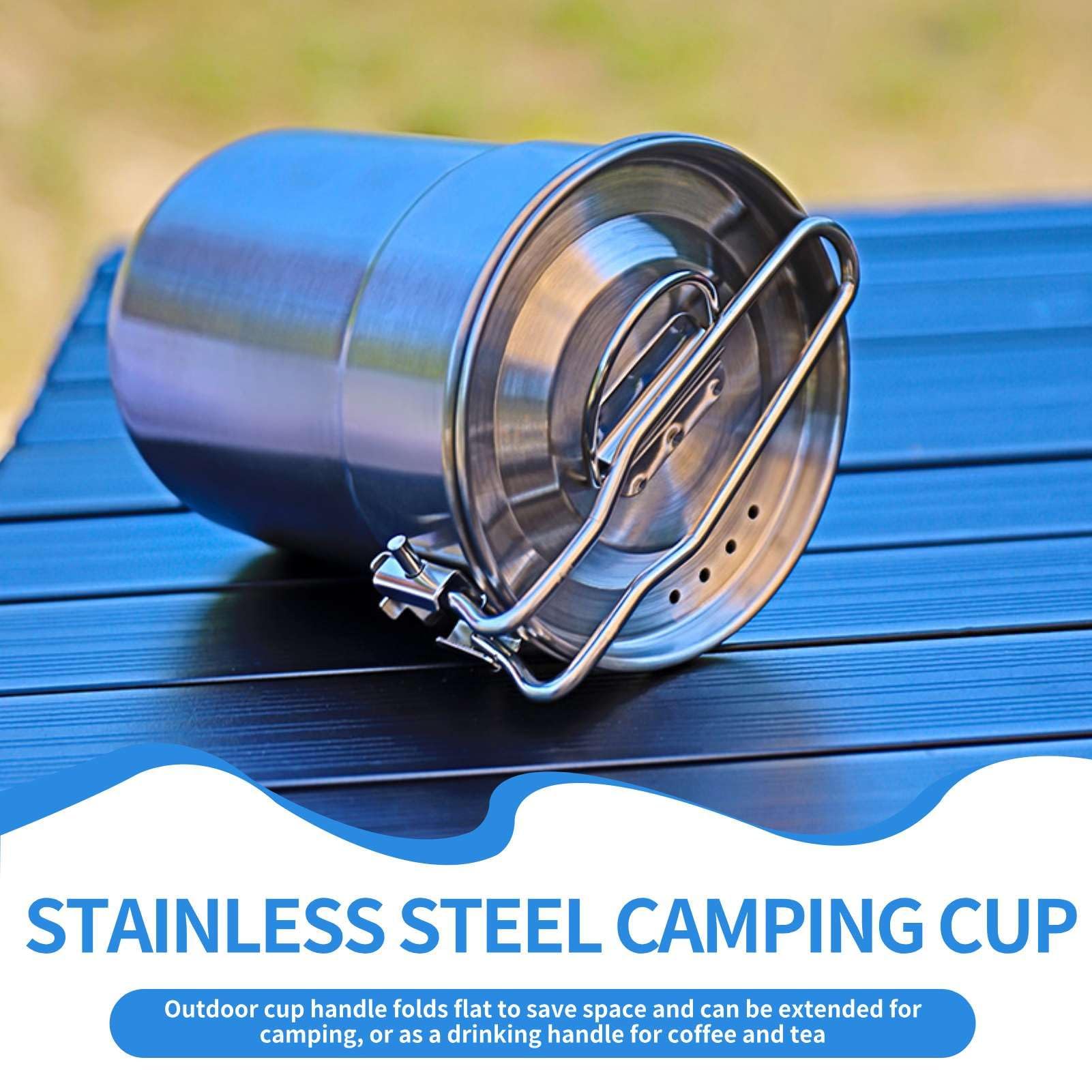 Cyrank durable mug with extended handle protects hands.