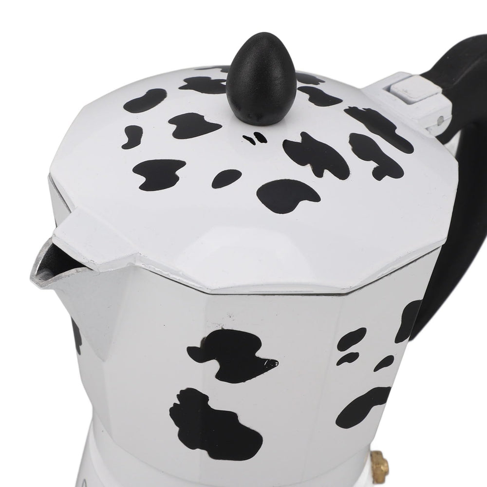 Three- to six-cup Cyrank Moka Pot size options for flexible portions.
