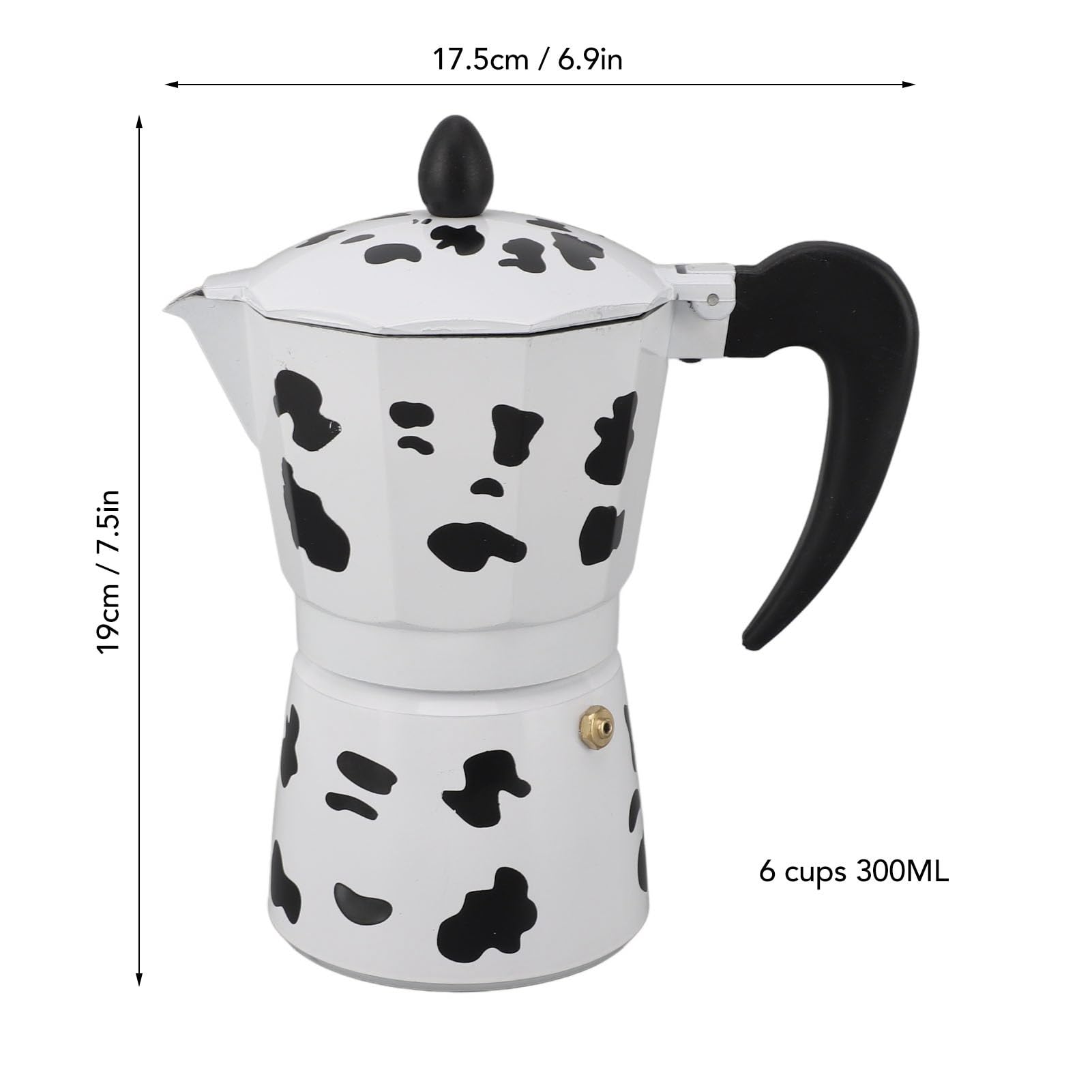 Cyrank Moka Pot delivers rich espresso in a compact six-cup size.