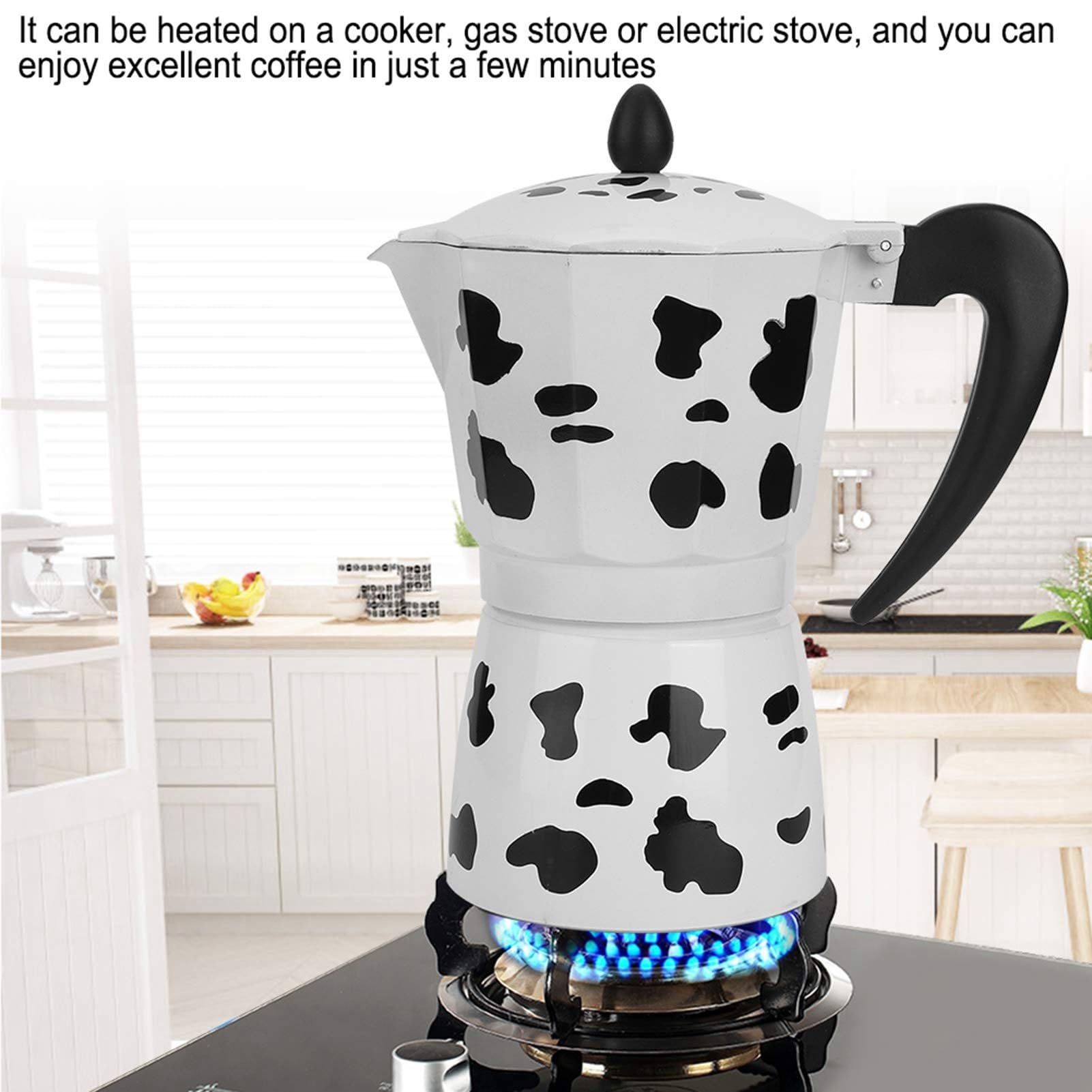Portable Cyrank Moka Pot ideal for camping, picnics, or desk coffee breaks.
