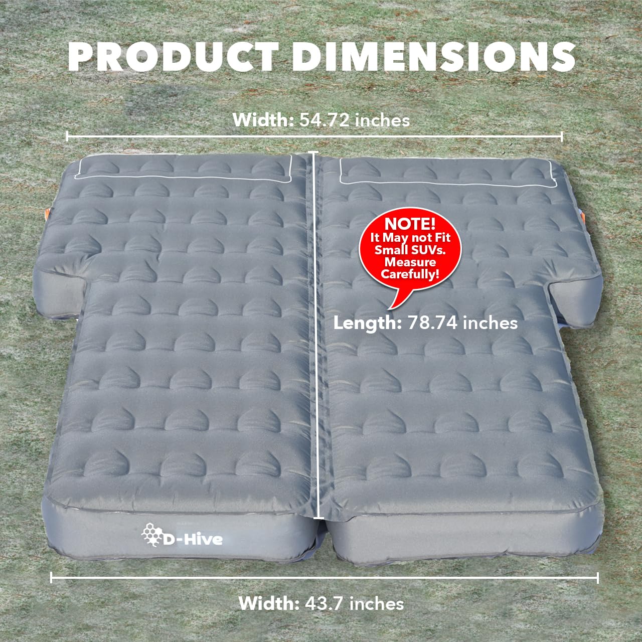 D-Hive two-sides foldable design promotes comfortable shared sleeping in SUVs.