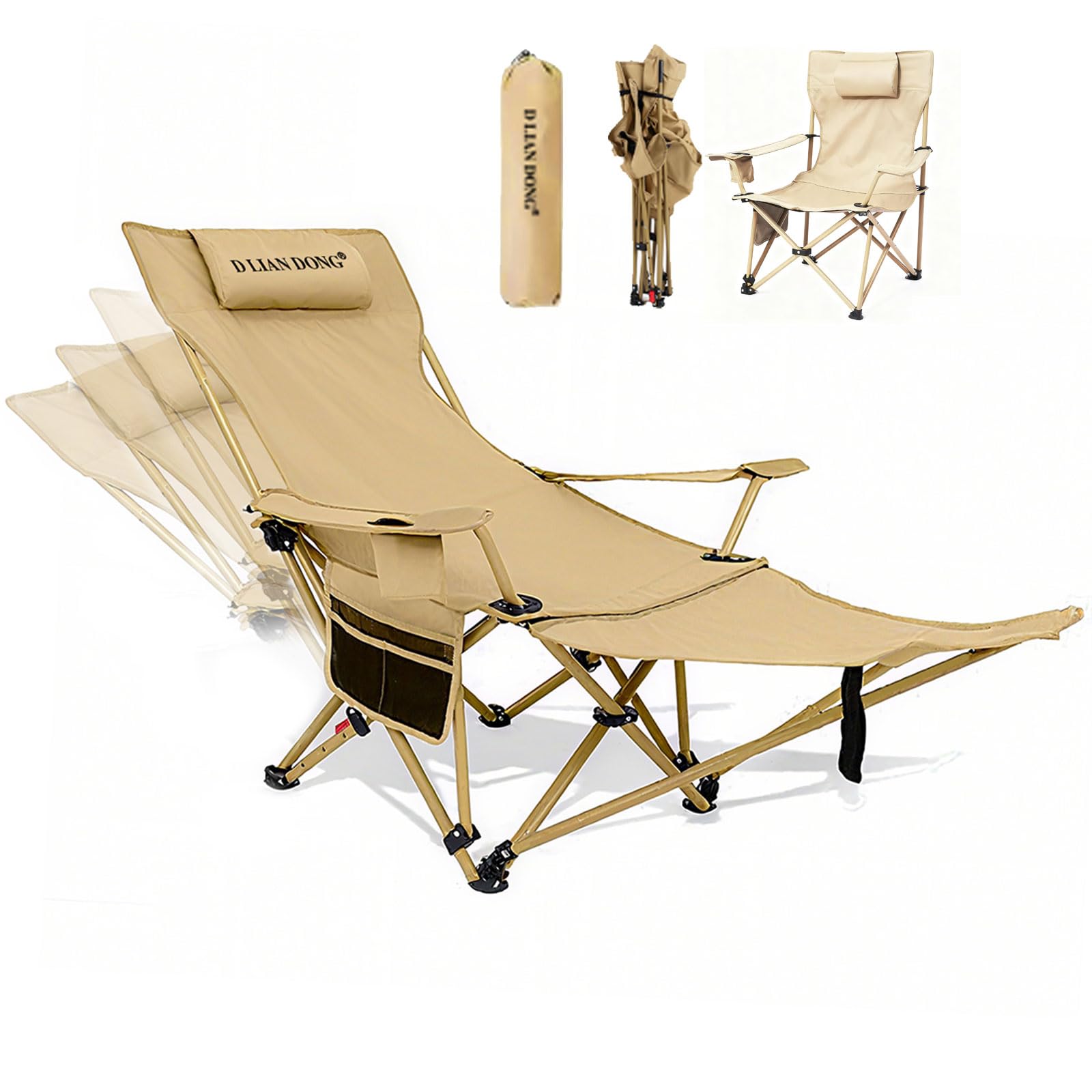 D LIAN DONG reclining camping chair with footrest for outdoor relaxation