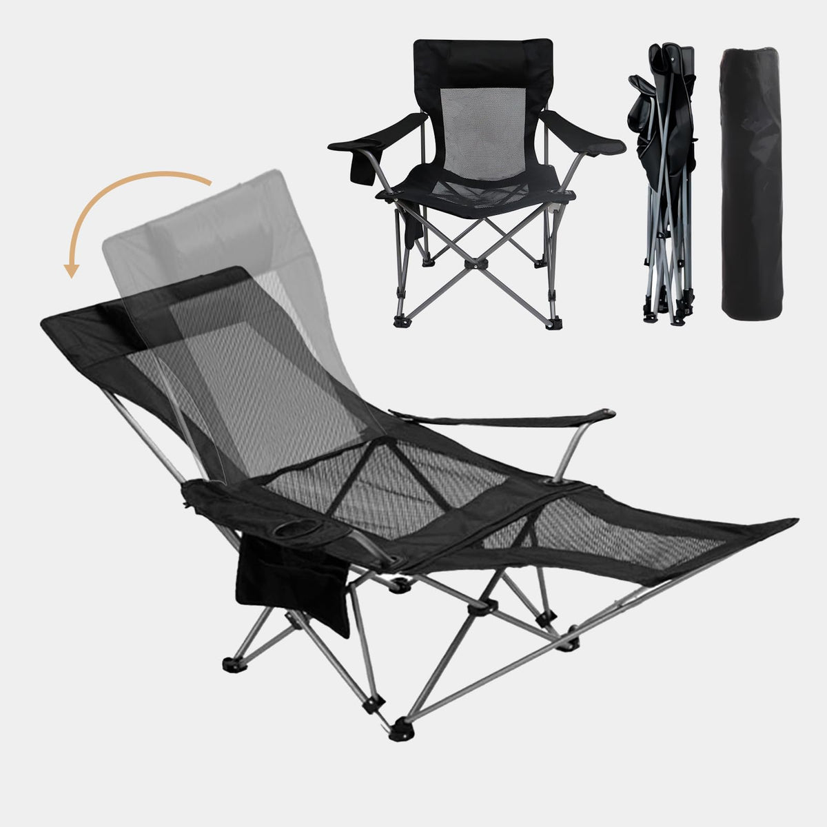 D LIAN DONG reclining chair with footrest extended for relaxed outdoor lounging