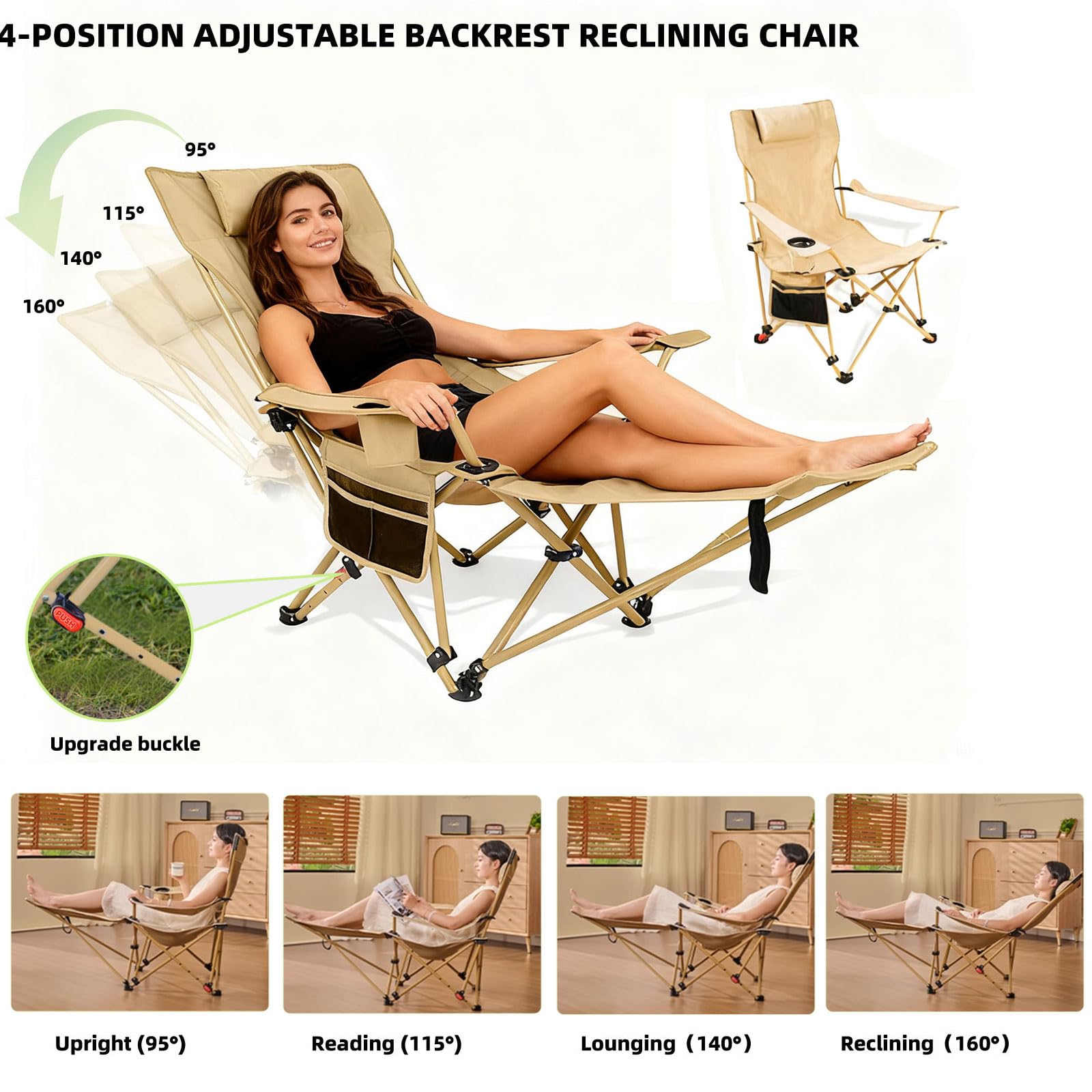 D LIAN DONG chair with reinforced steel frame for sturdy outdoor use