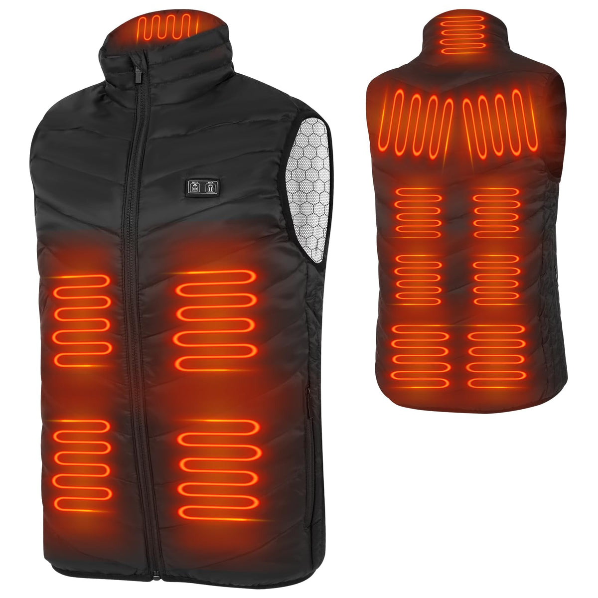 D1D9 heated vest worn allover for versatile warmth during outdoor activities