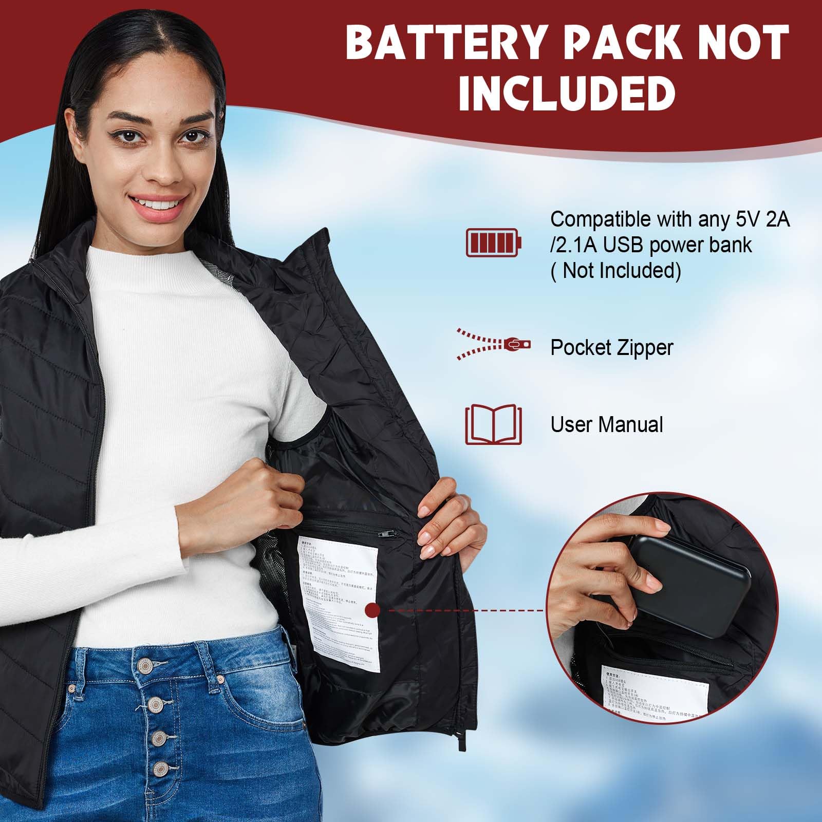 D1D9 heated vest 13 zones diagram highlighting targeted comfort