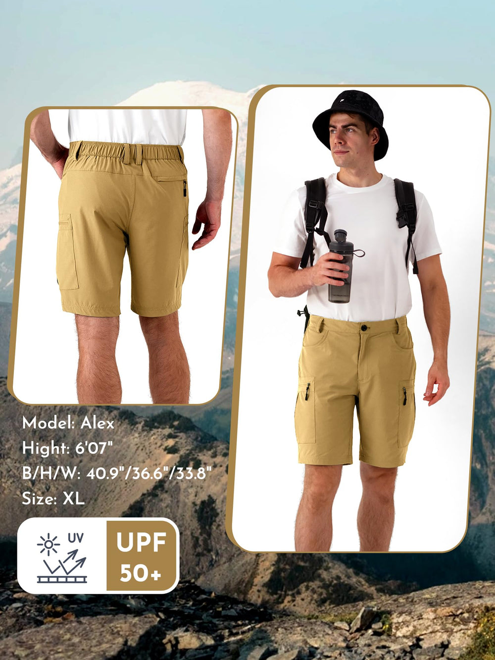 Dababell men's hiking cargo shorts versatile for beach camping and rugged terrain
