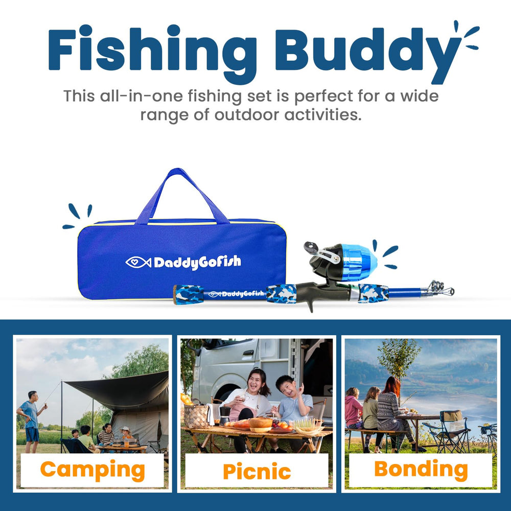 DaddyGoFish bait net blue helps kids catch bait on-site for hands-on exploration