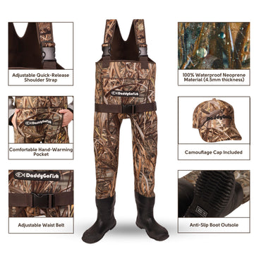 DaddyGoFish camouflage cap adjustable buckle provides secure, comfortable outdoor wear.
