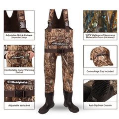 DaddyGoFish camouflage cap adjustable buckle provides secure, comfortable outdoor wear.
