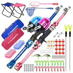 DaddyGoFish kids fishing pole rod and reel combo ready for beginner-friendly outdoor adventures.