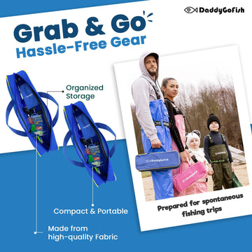 DaddyGoFish spacious carry bag—everything in one lightweight pack for family trips