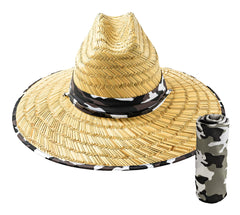 DAG Gear gray camo UV face shield provides sun protection during outdoor activities
