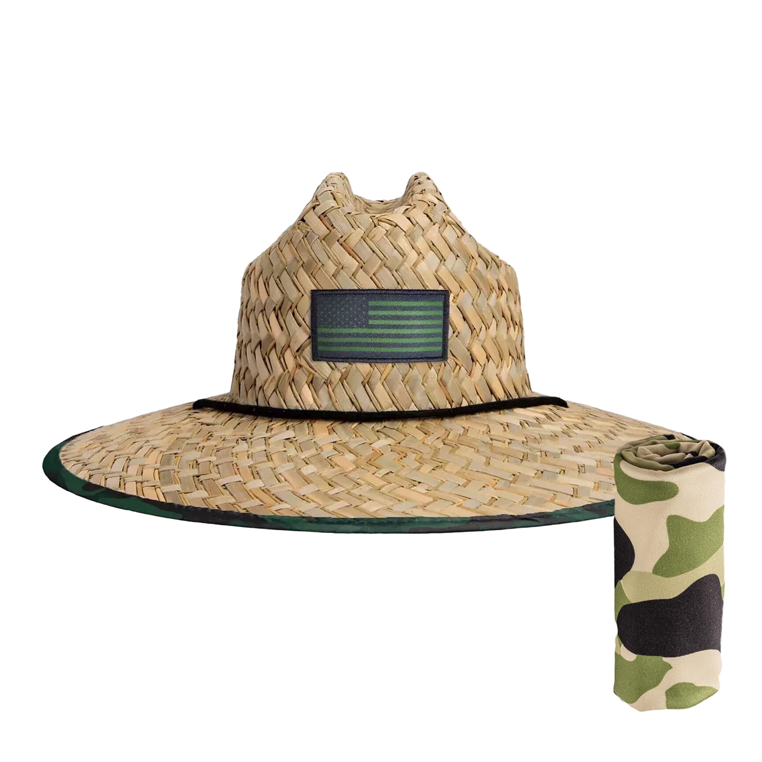 DAG Gear patterned-under-brim straw hat provides stylish sun shading for outdoor adventures.