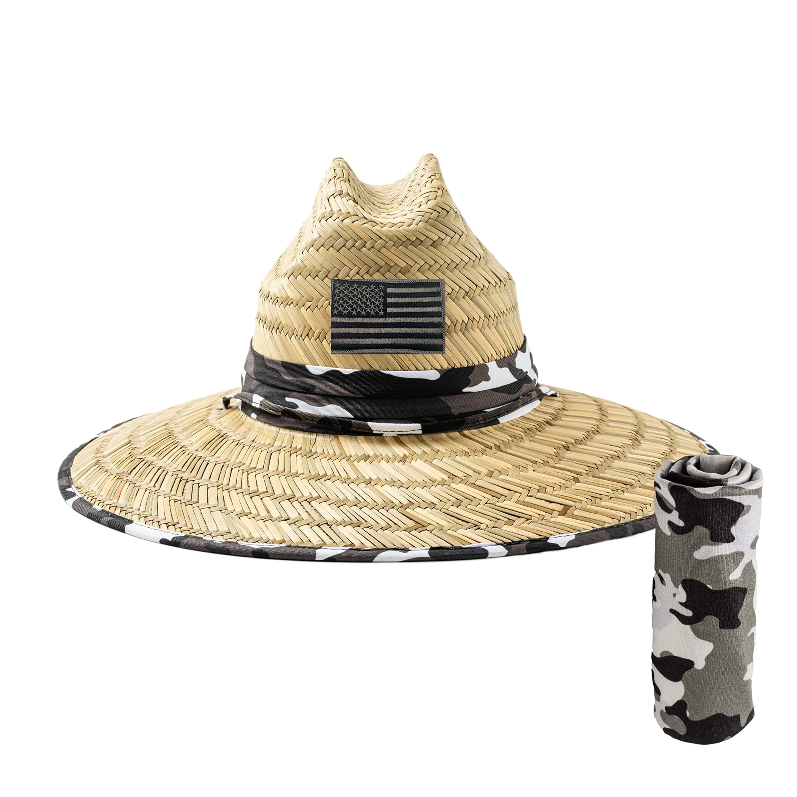 DAG Gear printed pattern straw hat front view with sun protection