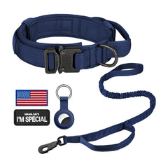 DAGANXI tactical dog collar midnight blue set shows durable nylon for daily outdoor wear.