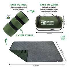 Dagmi Outdoors Sherpa warmth-side image emphasizes extra warmth ideal for cold stadiums and picnics