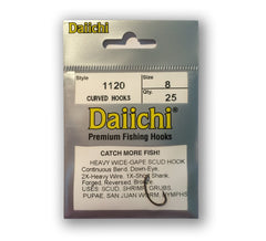 Daiichi 1120 forged reversed 2x-heavy wire hook for heavy fish and fast sinking.
