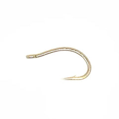 Daiichi 1140 curved fly hook #22 with up-eye in bronze, ideal for scud patterns
