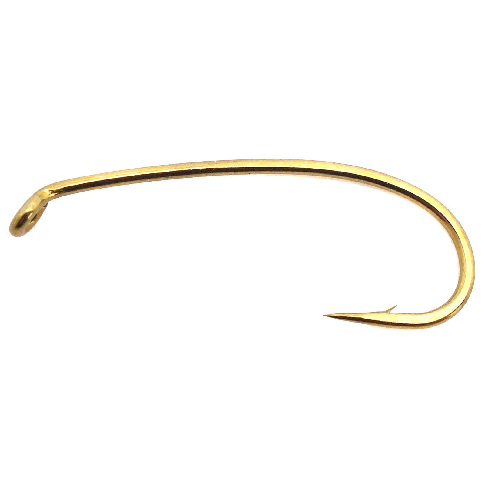 Daiichi 1760 curved hook close-up for durable fly tying, ideal for steelhead and large trout