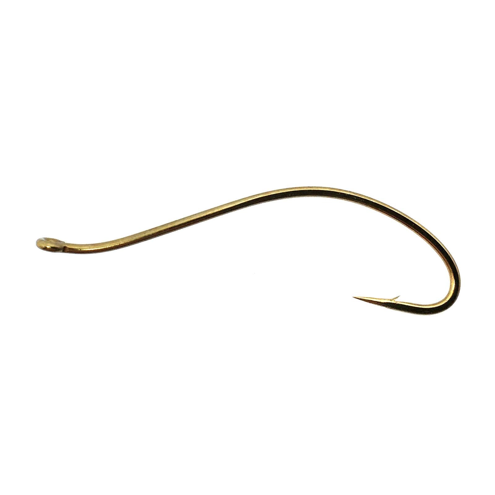 Daiichi 1870 swimming larva hook with up-eye and york bend for realistic jigging action.