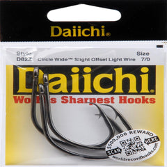 Daiichi D82Z-7/0 circle wide hook for reliable bait presentation