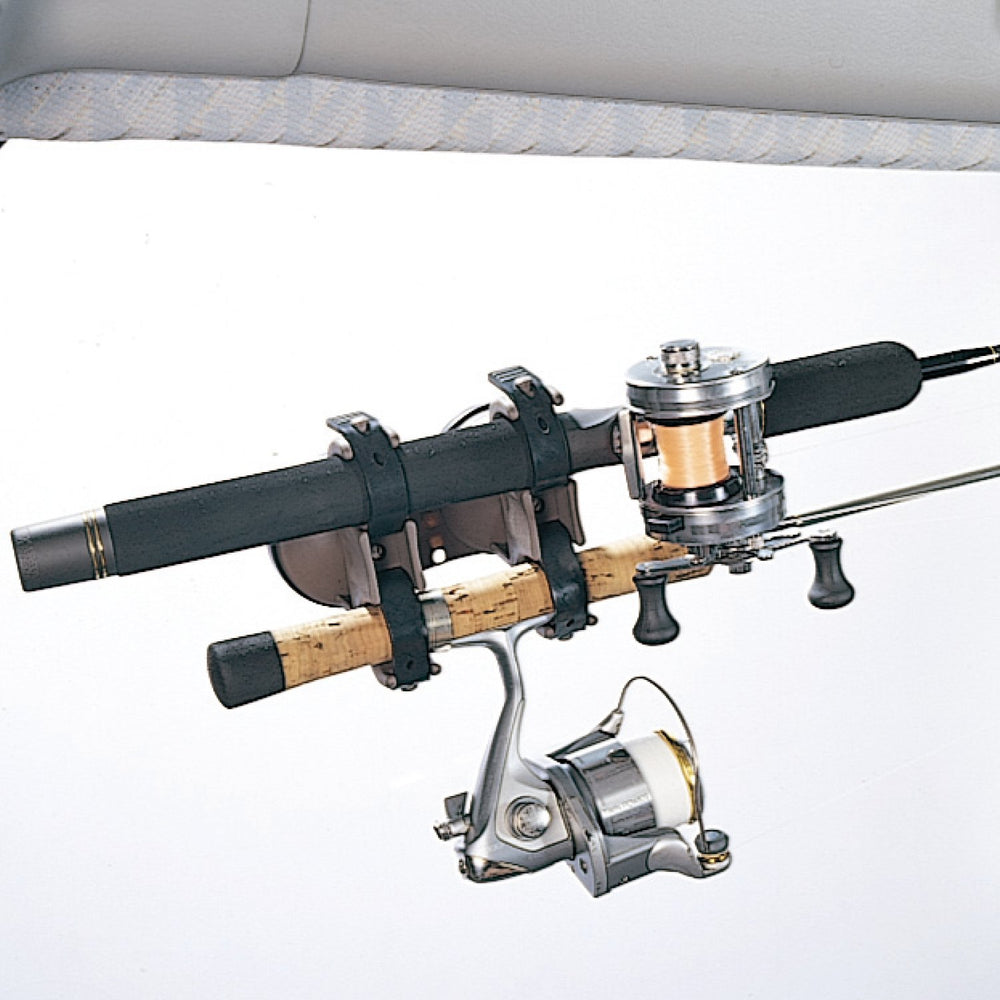 Daiichi Seiko rod-hanger with easy strap enables quick on/off rod placement.
