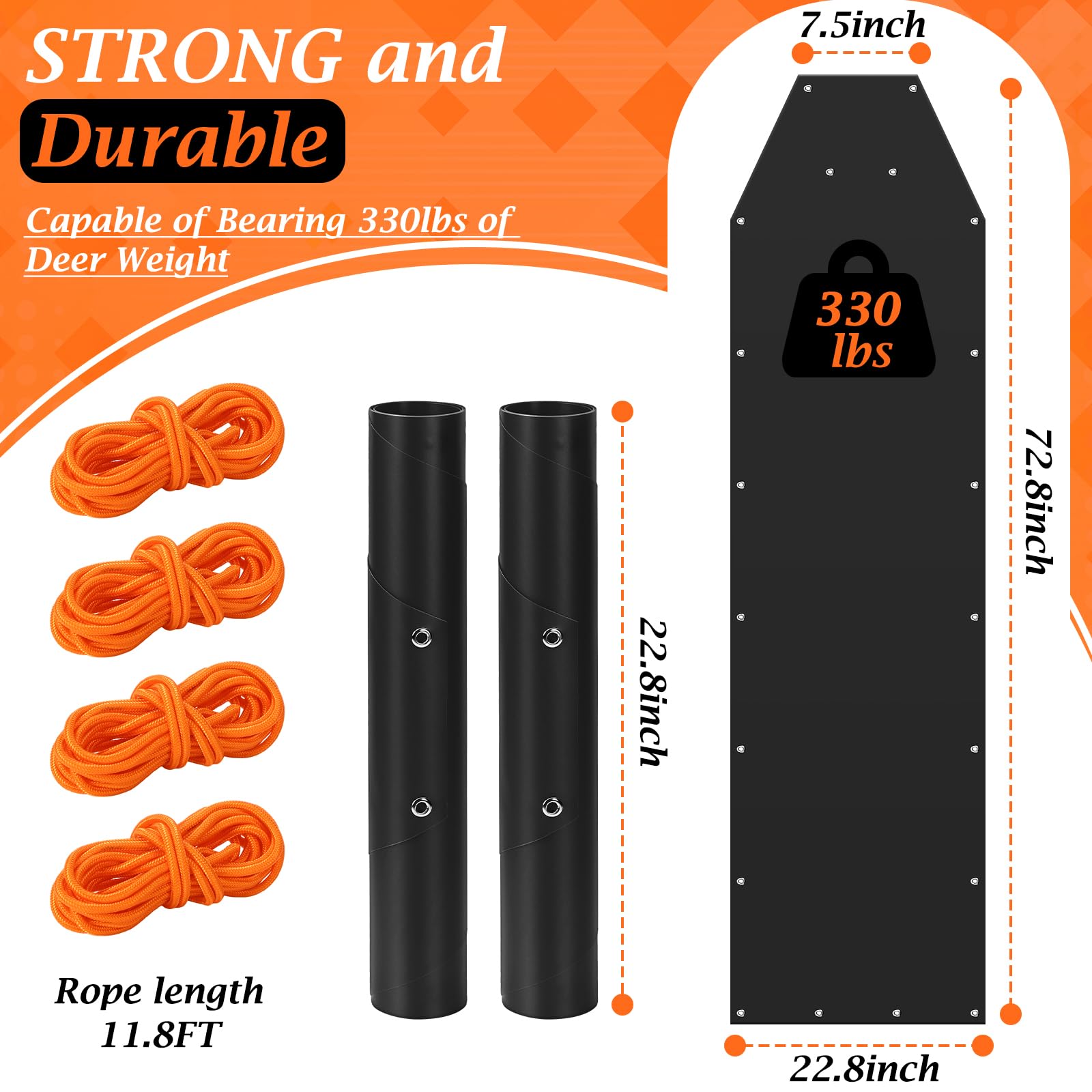 DaisyInner deer drag sled rope with ample length for easy pulling.