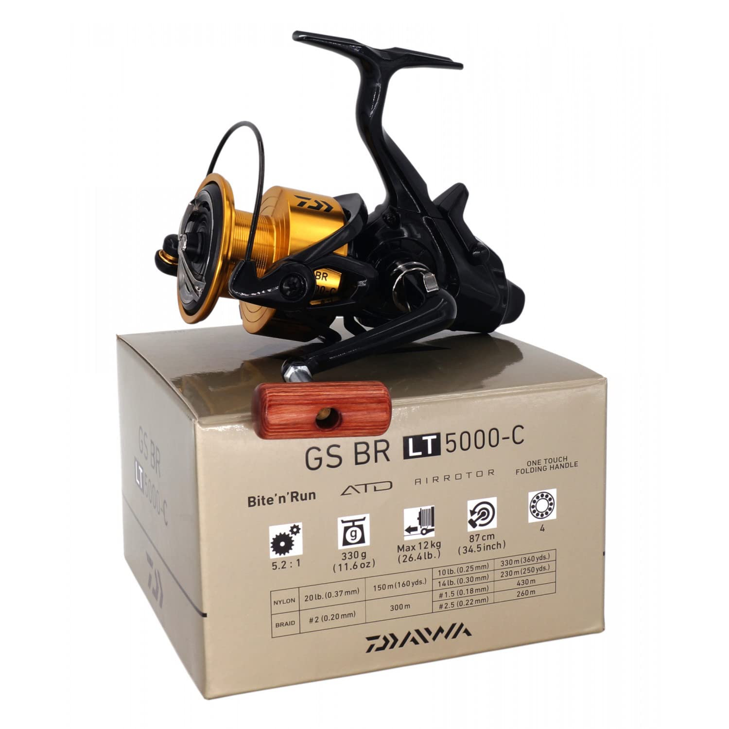 Daiwa 20 GS BR LT 5000-C on rod with transport case ready for travel