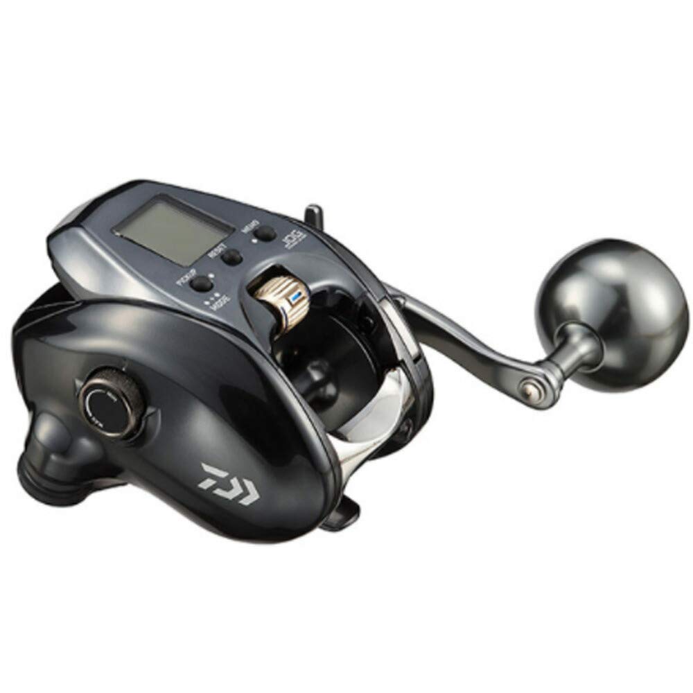 Daiwa 21 Seaborg 300J drag dial close-up enables precise speed adjustments.