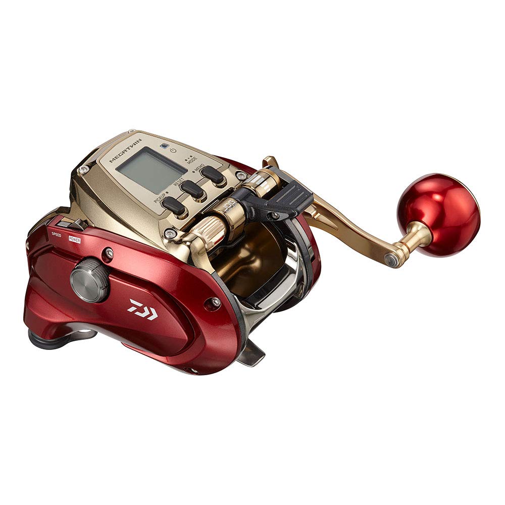 Daiwa 21 Seaborg 600MJ handle detail emphasizes ergonomic grip for heavy jigging