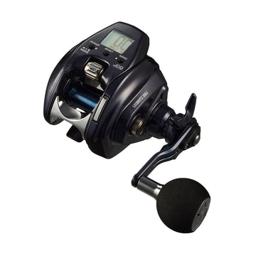 Daiwa 23 Leo Blitz 200J electric reel side view showing compact, lightweight build for all-day use