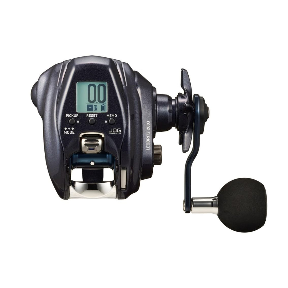 Daiwa 23 Leo Blitz 200J electric reel top view highlighting ergonomic controls for easy operation