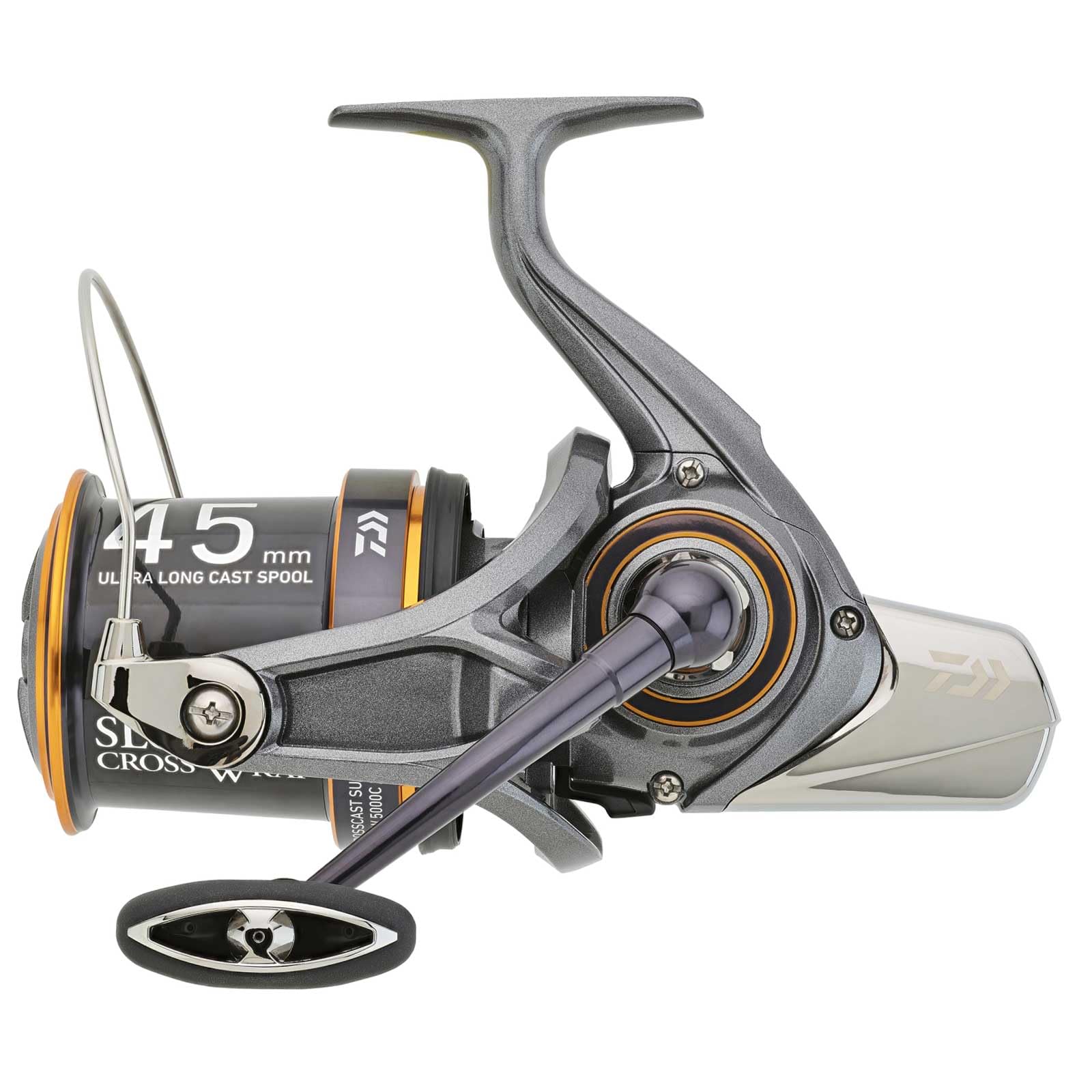 Daiwa 24 Crosscast Surf 45SCW QD surfcasting reel with ZAION V Air Rotor and SCW line lay