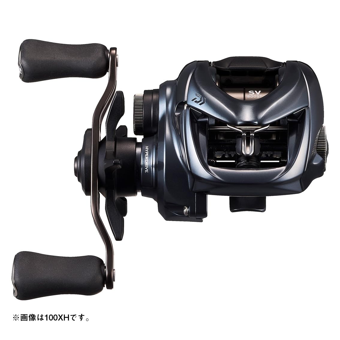 Daiwa 25TATULA SV TW 100 85mm aluminum handle close-up for ergonomic grip