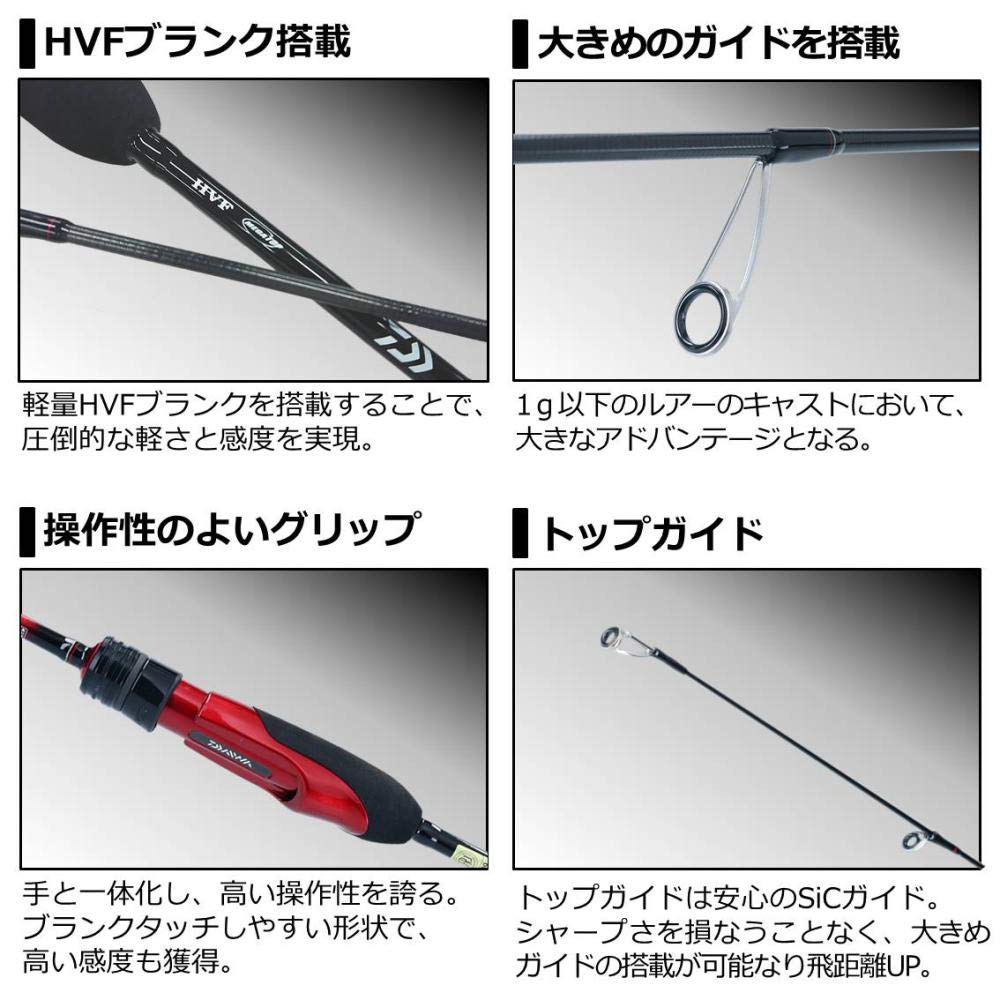 Daiwa 68L-S/R Ajing rod compact grip enhances handling during long sessions