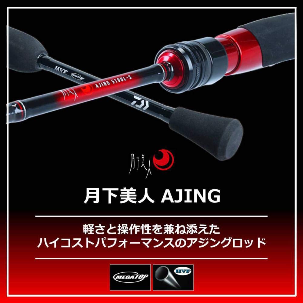 Daiwa Ajing rod close-up on guide area aiding smooth line release
