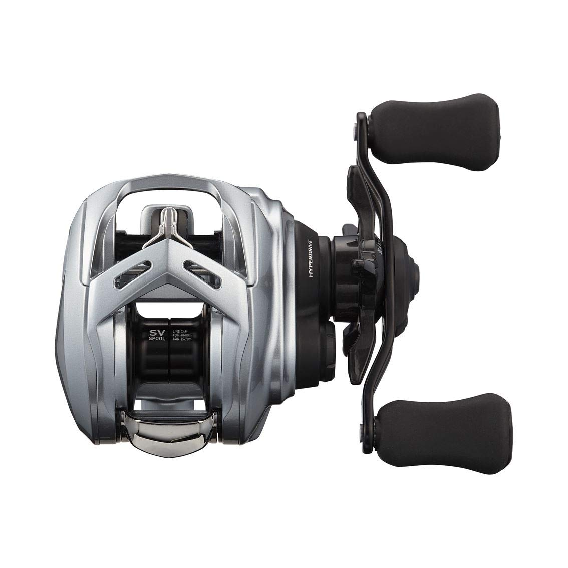Daiwa Alphas SV TW 800H spool close-up highlights 1.3-inch SV spool.