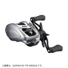 Daiwa Alphas SV TW 800HL left grip with HyperDrive gears highlighting strong smooth rotation
