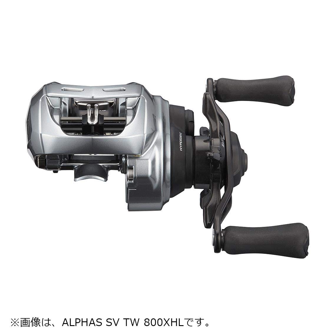 Daiwa Alphas SV TW 800HL left side view emphasizing aluminum housing and stiff body