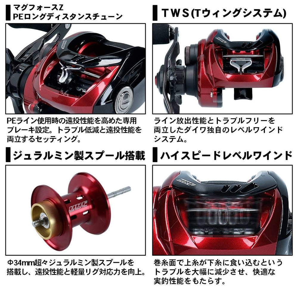 Daiwa 20 HRF PE Special 8.1R-TW spool close-up with 34 mm diameter