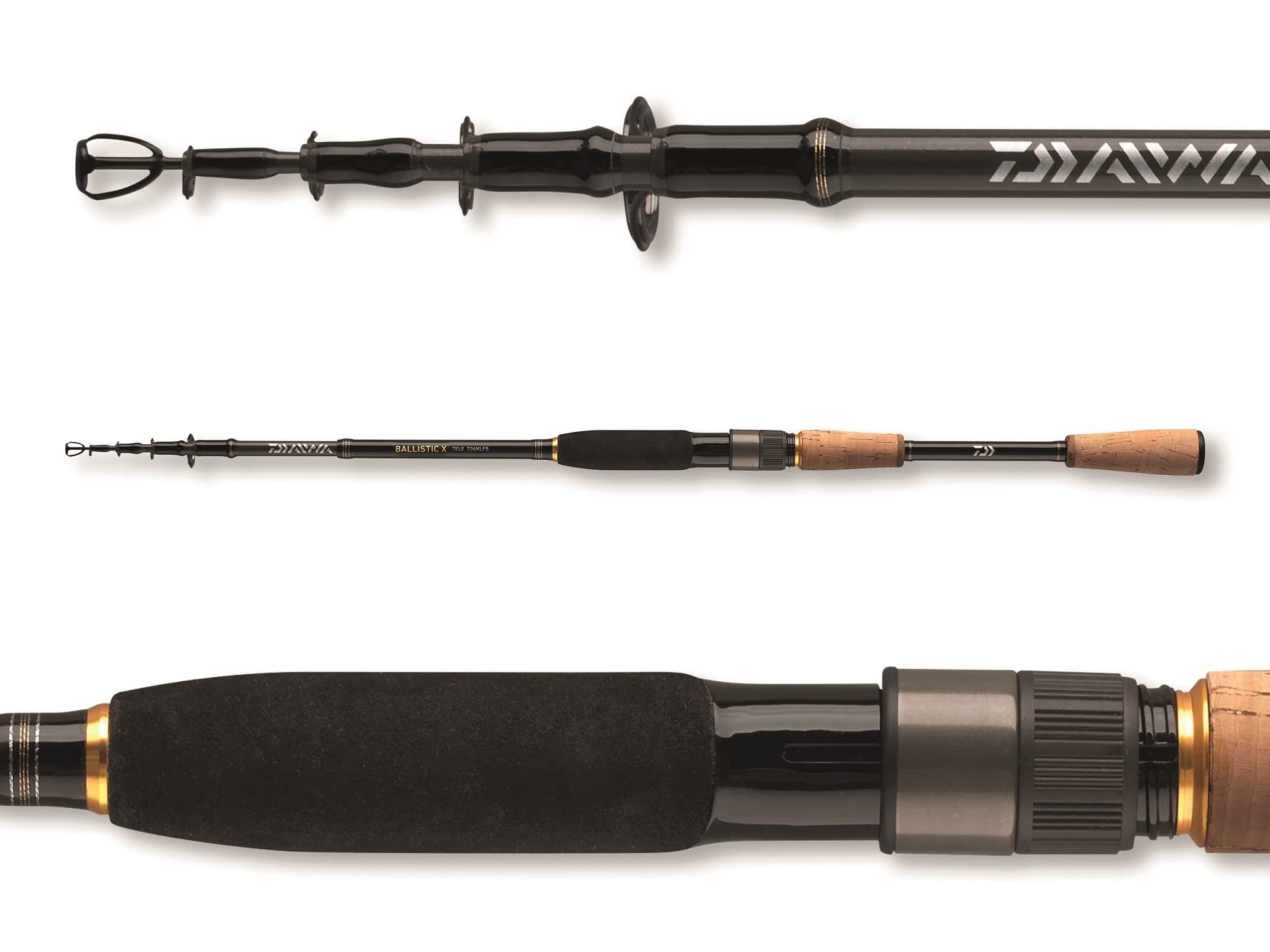 Daiwa Ballistic X Tele Spin rod extended for precise casting.