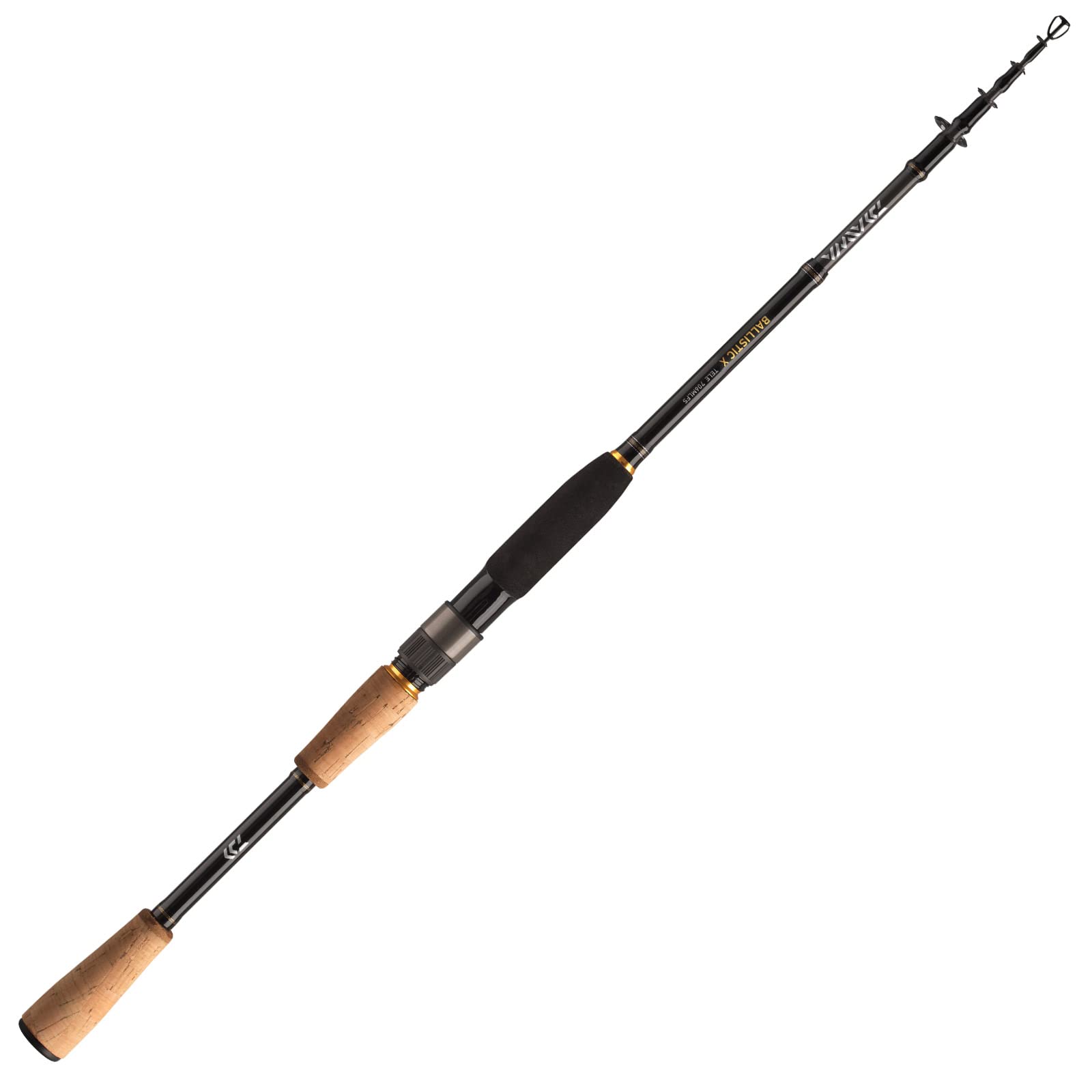 Daiwa Ballistic X Tele Spin rod compact in hand, ideal for easy transport and quick setup.