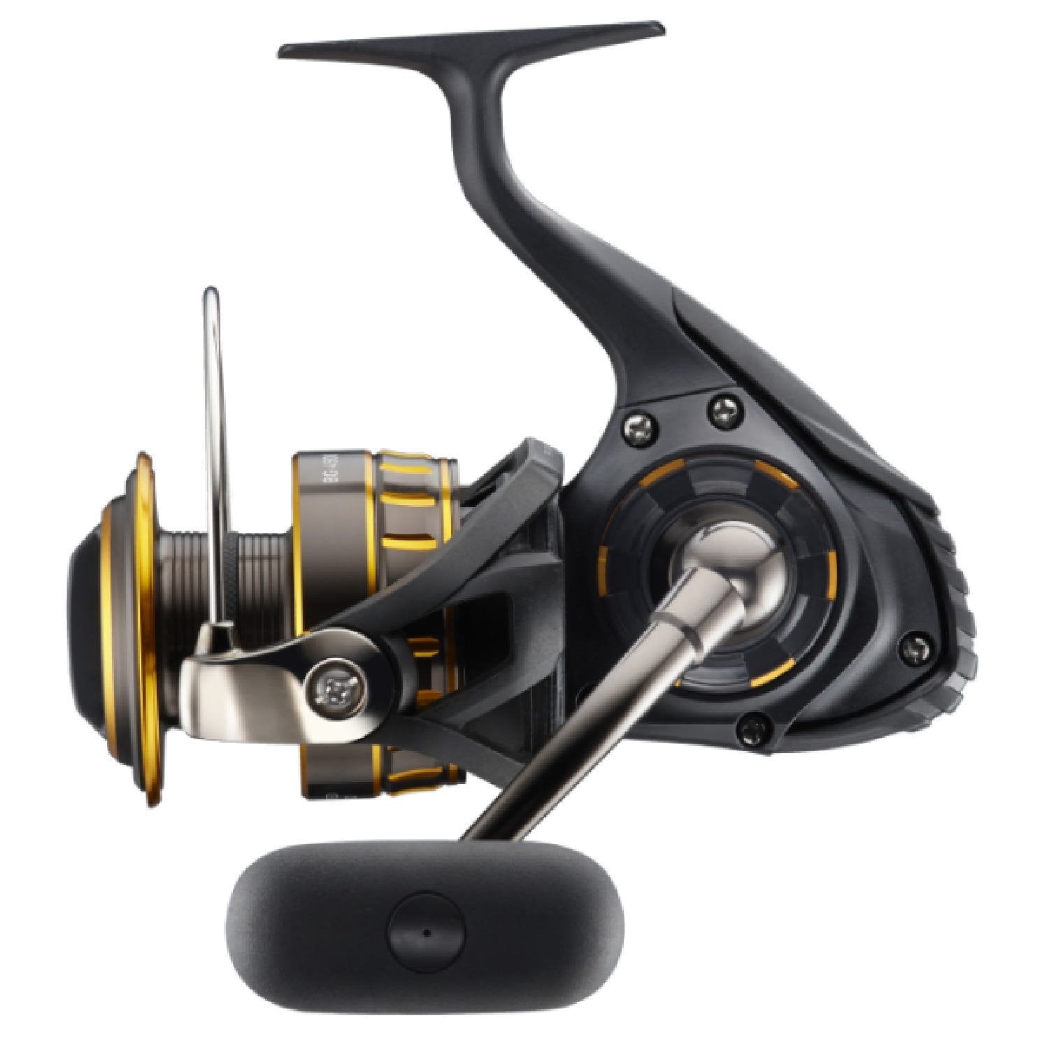 Daiwa BG 4000 with aluminum housing for rigid, durable performance.
