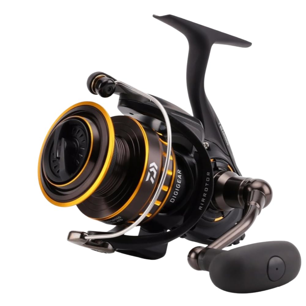 Daiwa BG 3000 housing in black-gold shows rugged corrosion-resistant design.