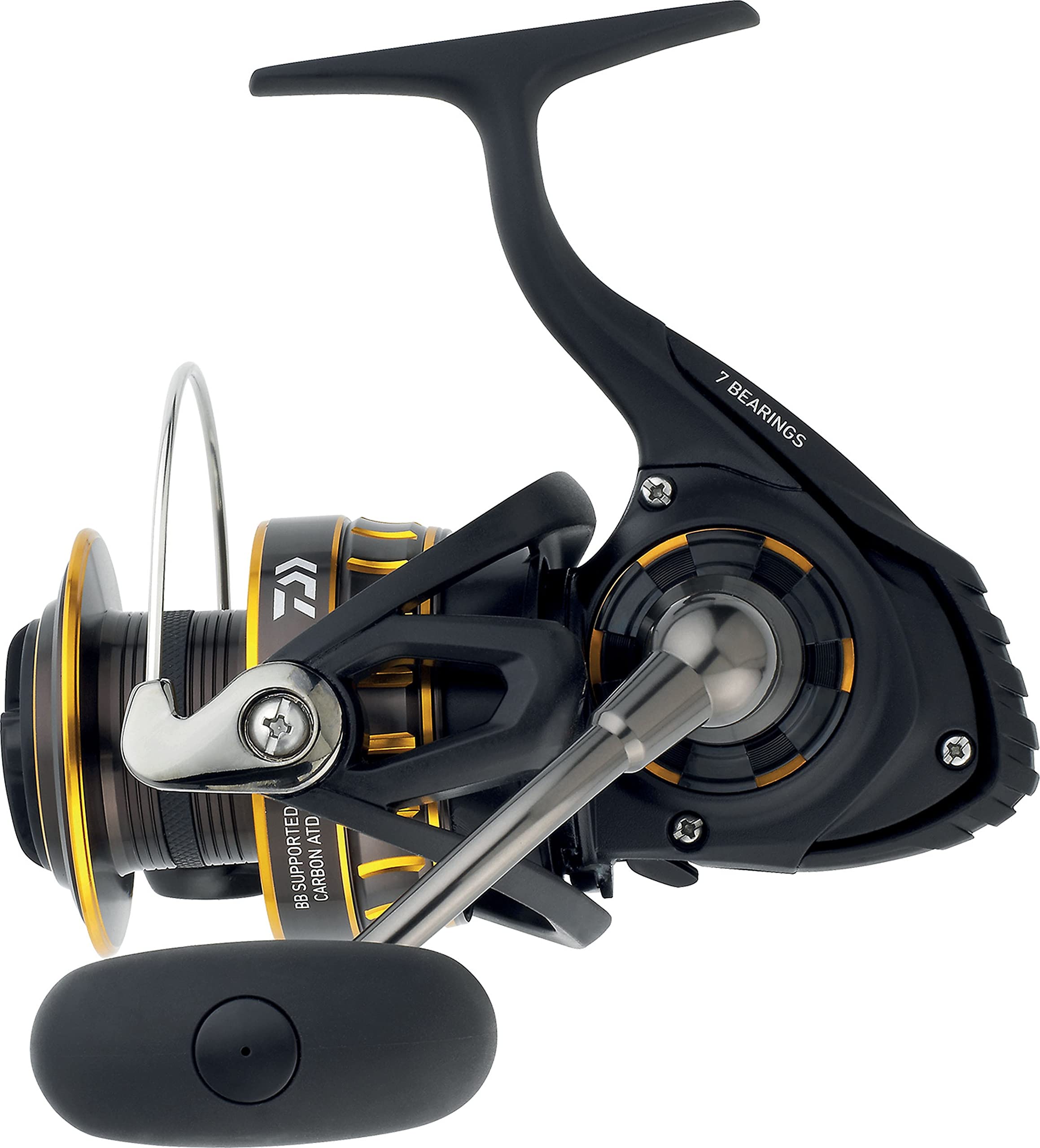 Daiwa BG4000 Saltwater Spinning Reel – black and gold – front view