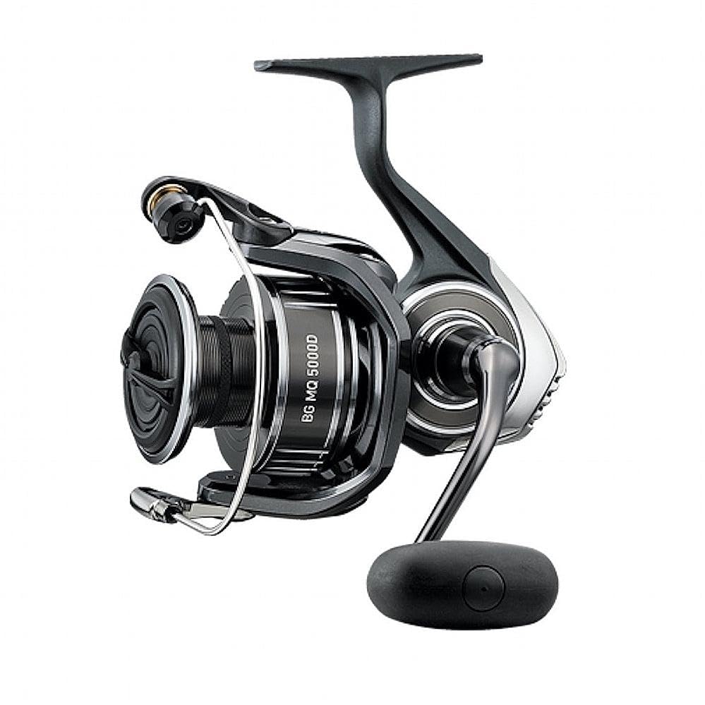 Daiwa BG MQ 4000 front-drag reel bail arm in motion for reliable line control.