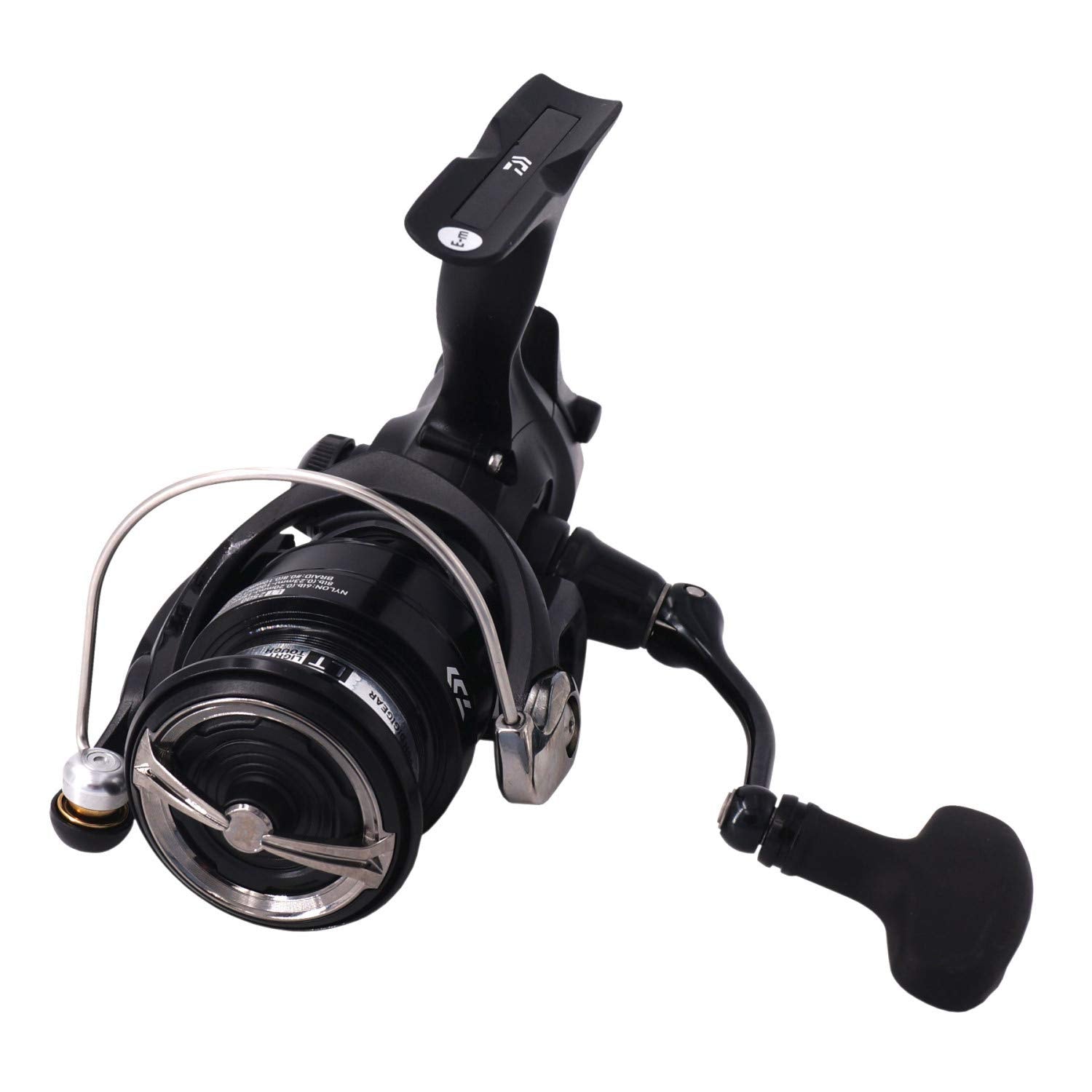 Daiwa Black Widow BR LT 5000-C reel top view showcases Longcast ABS spool for extended casting distance.