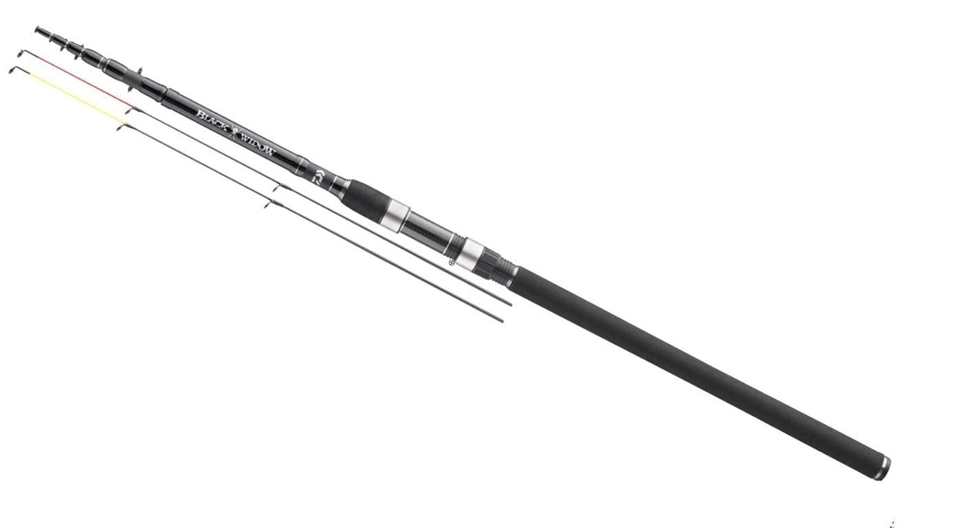 Daiwa Black Widow Tele Feeder 3.30 m with carbon tips for versatile feeder fishing at distance.