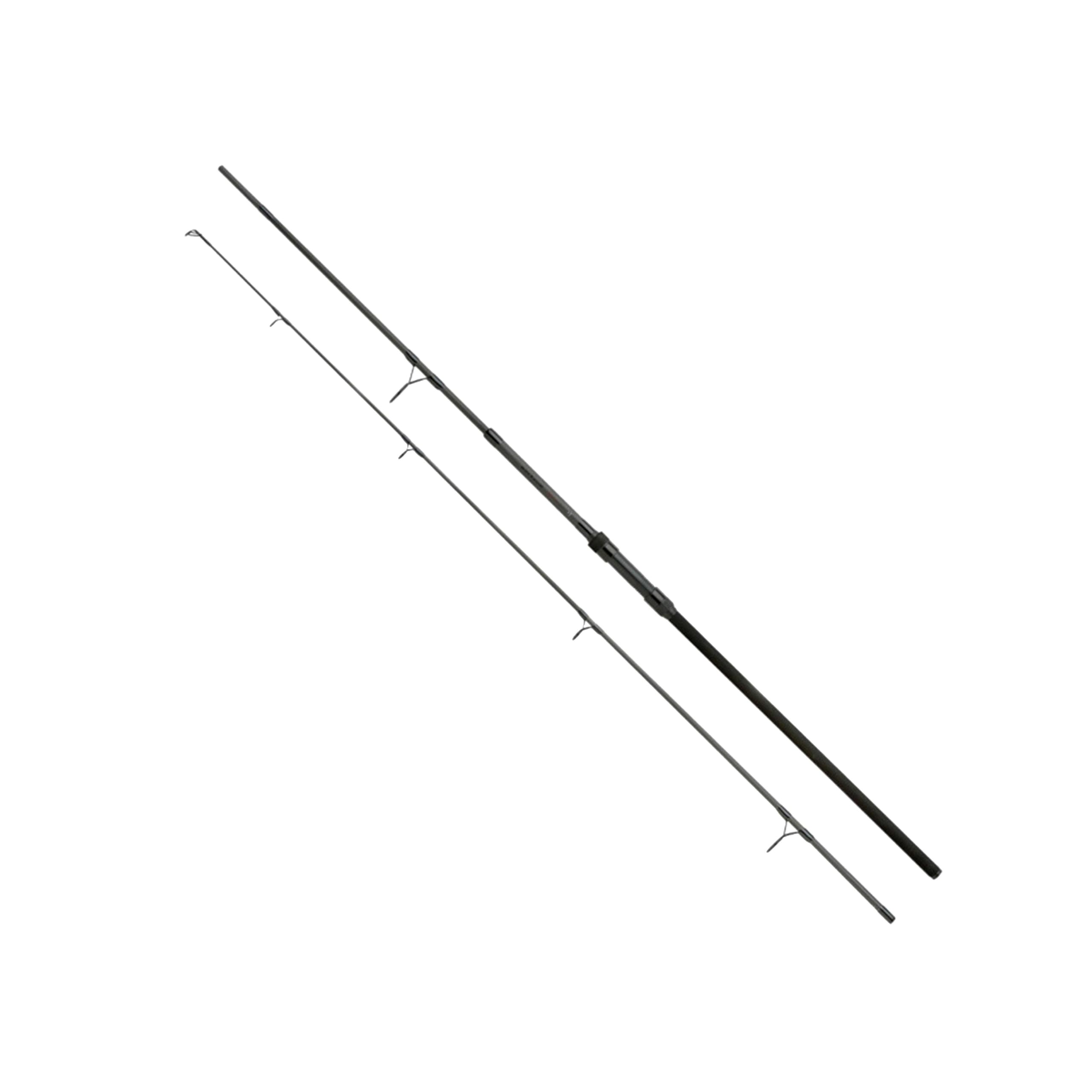 Daiwa BW0300-AX Black Widow extendable rod, extended for increased reach during shore casting.